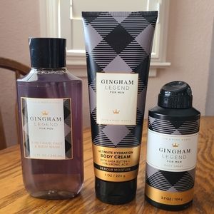 🛍BOGO 50% OFF🛁🧴NWT‼️ Bath & Body Works "Gingham Legend" 3-piece Collection